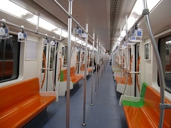 Inside metro line 7 in Shanghai