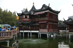 Outside of the famous Yu Garden in the Old Town of Shanghai