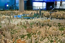 Massive to-scale model of the city of Shanghai in Shanghai Urban Planning Museum