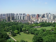 Aerial view of Zhongshan Park in Changning district
